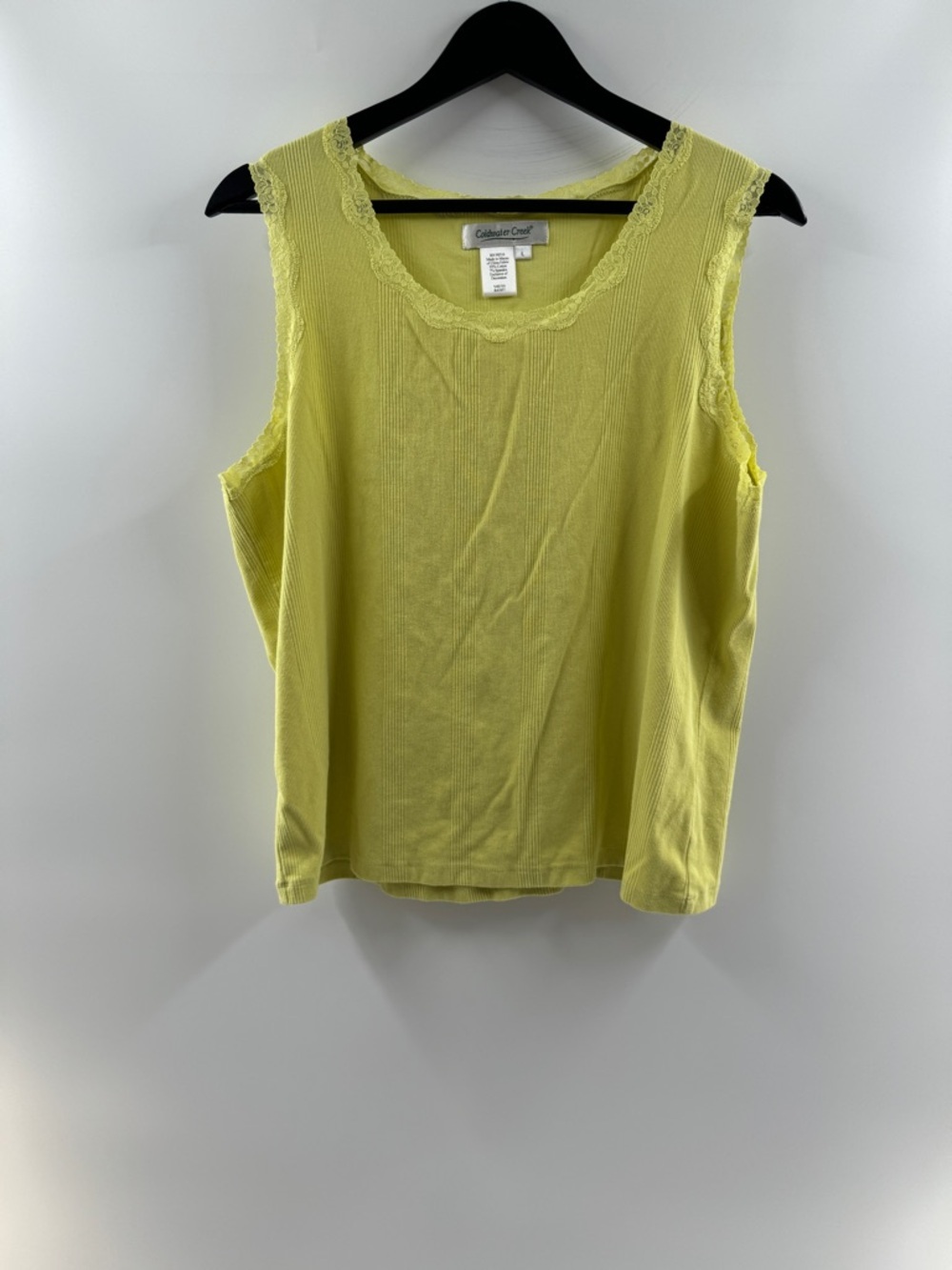 Coldwater Creek Yellow Lace Trim Tank Top – Women’s Large